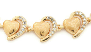 Women's slider bracelet with heart design studded with zirconia studdings
