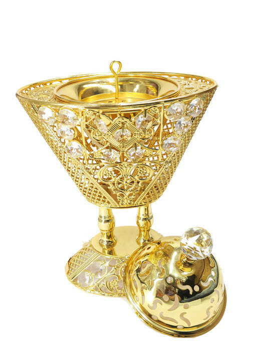 24 kt Gold Plated Charcoal Incense Burner - Jawaherat