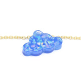 Cloud Chain Bracelet, Blue, Gold Plating