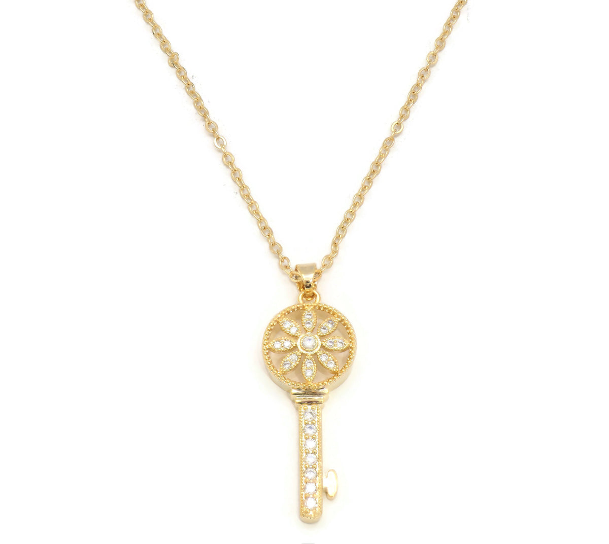 Diamond key hot sale pendant necklace