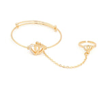 Twin Heart Shape Cubic Stone Pendant Necklace Baby Set