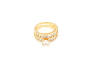 Exquisite Zirconia studded wedding ring with gold plating