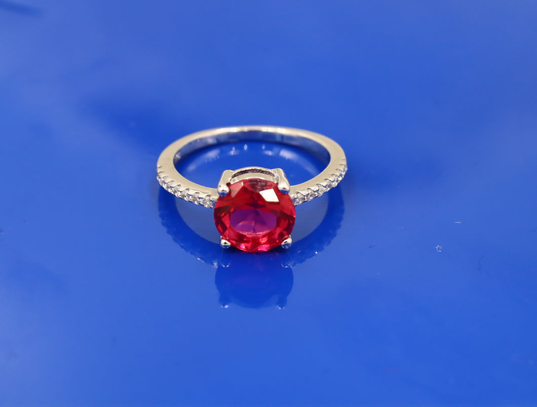 925 ITALIAN STERLING SILVER WITH GORGEOUS ROUND CUBIC ZIRCON STONE