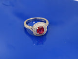 925 ITALIAN SILVER SQUARE RING WITH A MARVELOUS CUBIC ZIRCON STONE IN MIDDLE