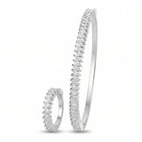 925 Sterling Silver Marquise Crystal Bangle & Ring Set
