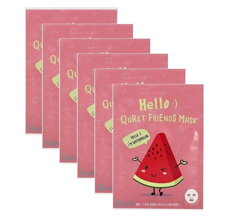 Hello :) Quret Friends Mask - WaterMelon ( Set of 6 pcs)
