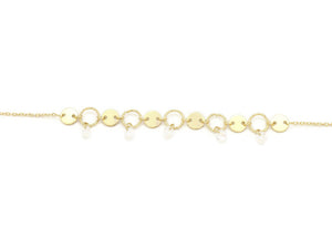The Button looped anklet studded with Zirconia and gold plating