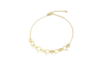 The Button looped anklet studded with Zirconia and gold plating