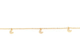 The Half moon anklet with double chain.
