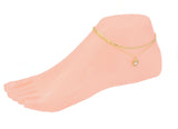 Zirconia studded heart anklet with adjustable chain
