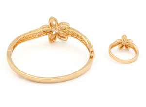 Laser printed flower design bangle ring