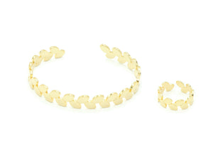 GOLD PLATED ADJUSTABLE CUFF BANGLE RING.