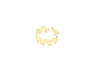 GOLD PLATED ADJUSTABLE CUFF BANGLE RING.