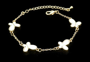 Women's white Butterfly Bracelet with lobster clasp