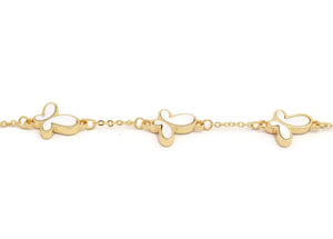 Women's white Butterfly Bracelet with lobster clasp