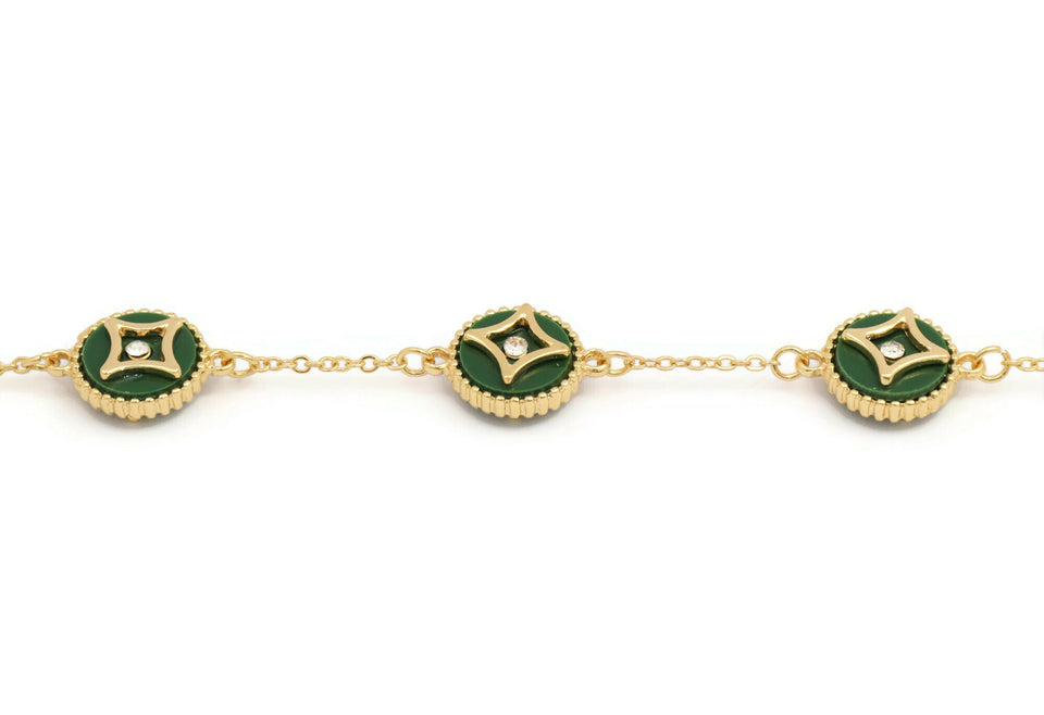 Women's Spherical design bracelet with gold plating and lobster clasp