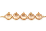 Women's bracelet pink gold plated slider bracelet