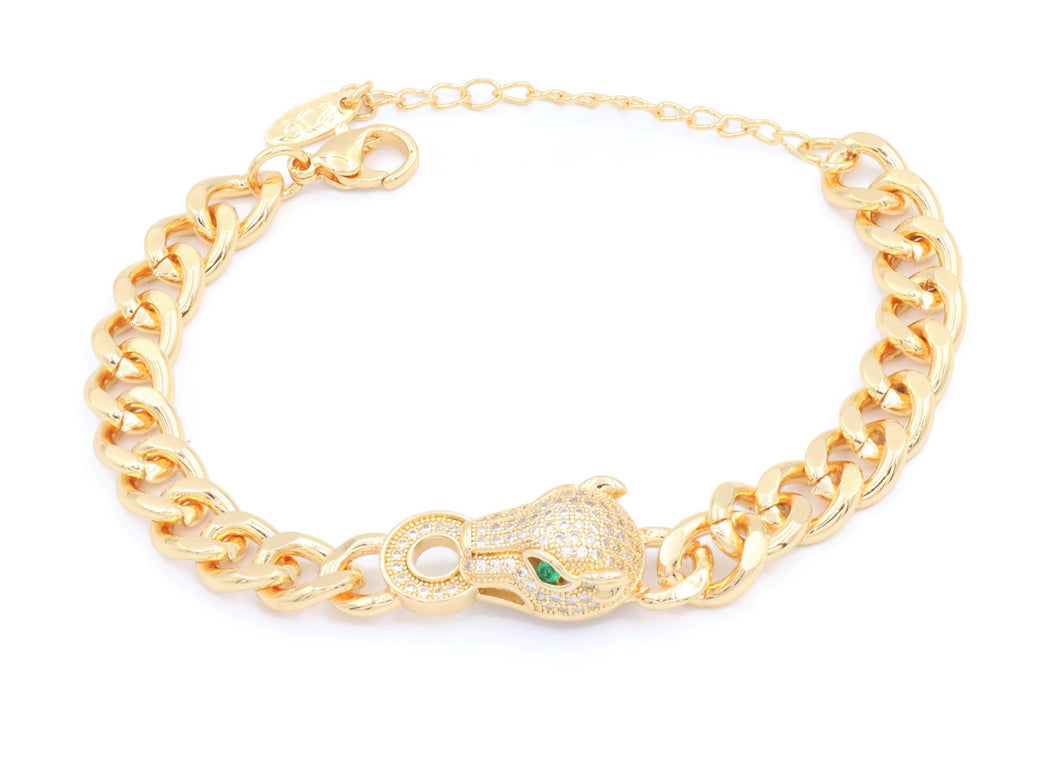 green eyed panther bracelet