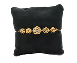 Women's slider bracelet with butterfly design studded with zirconia stones