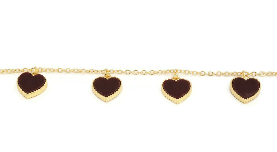 Women's heart design bracelet with lobster clasp