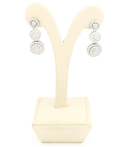 Zirconia studded spherical design rhodium plated Jewelry set