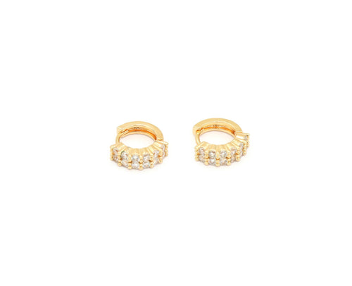 Women's Zircon Decor Huggee Hoop Earring