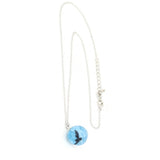 Sky Cloud Resin Ball Pendant Necklace, Blue, Silver Plating