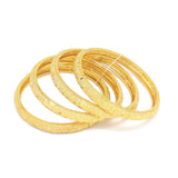 Butterfly Four-Piece Bangle Bracelet, Yellow, Gold Plating