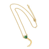 Love Arabic Initial Pendant, Green, Gold Plating