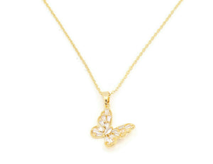 Zirconia Studded Butterfly Pendant necklace