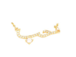 Zirconia Studded Classic word love (HUB) Pendant Necklace