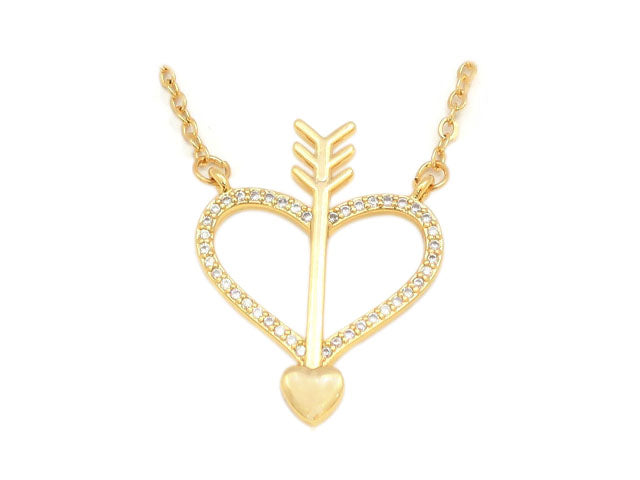 Zirconia studded Classic Love arrow Pendant Necklace