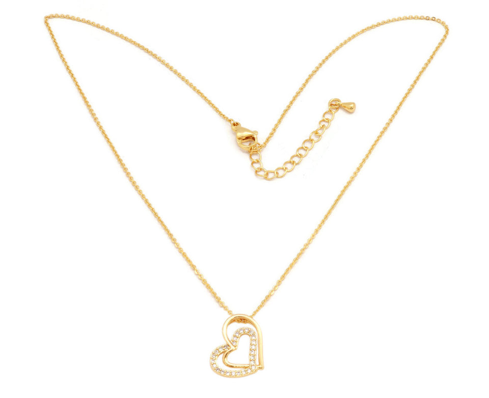 The Classic Heart in Heart locket plated  in 18kt copper based metal, perfect gift for her-Fc Beauty