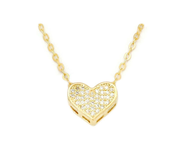 Zirconia Studded Heart pendant necklace