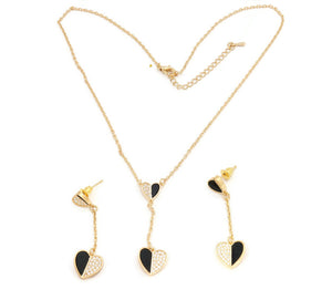 Darling Heart pendant and earring set with cubic stone