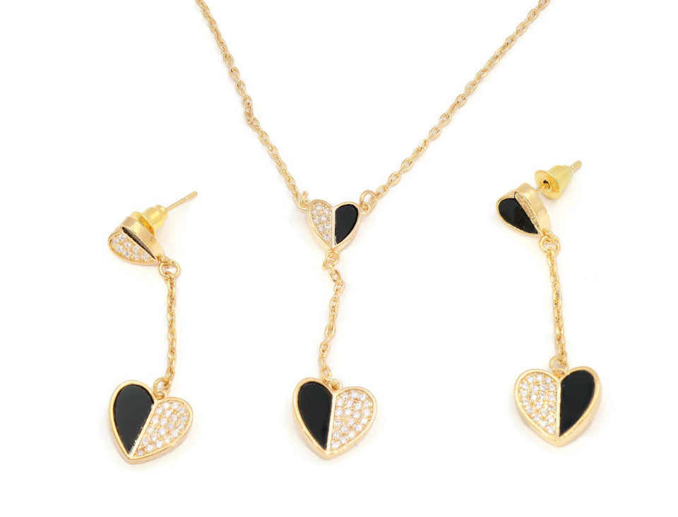 Darling Heart pendant and earring set with cubic stone