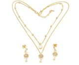 Zirconia Studded gold platted Mini key designed Pendant Necklace