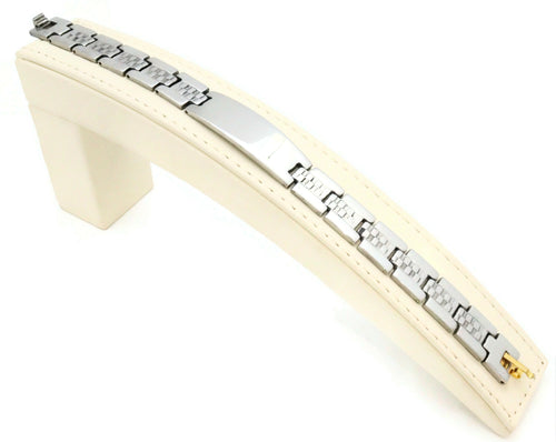 Stainless Steel men's bracelet with fold over clasp