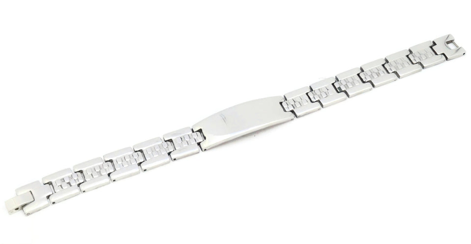 Stainless Steel men's bracelet with fold over clasp