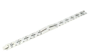 Stainless Steel men's bracelet with criss cross design