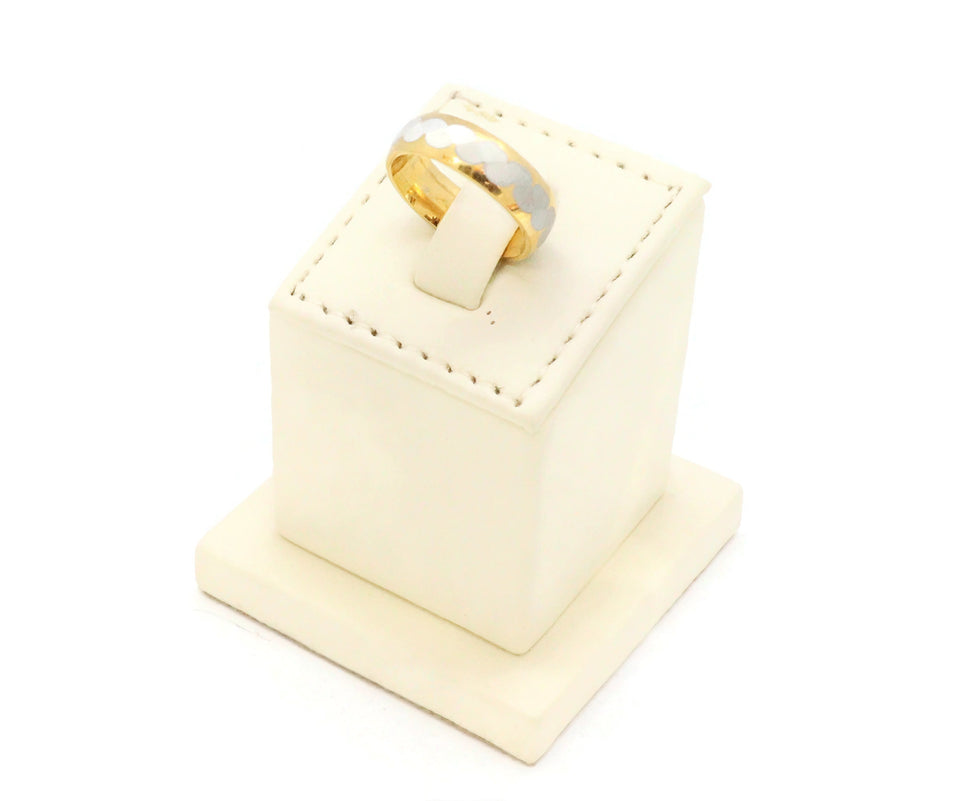 Two tone stainless steel with silver and gold colour men's ring