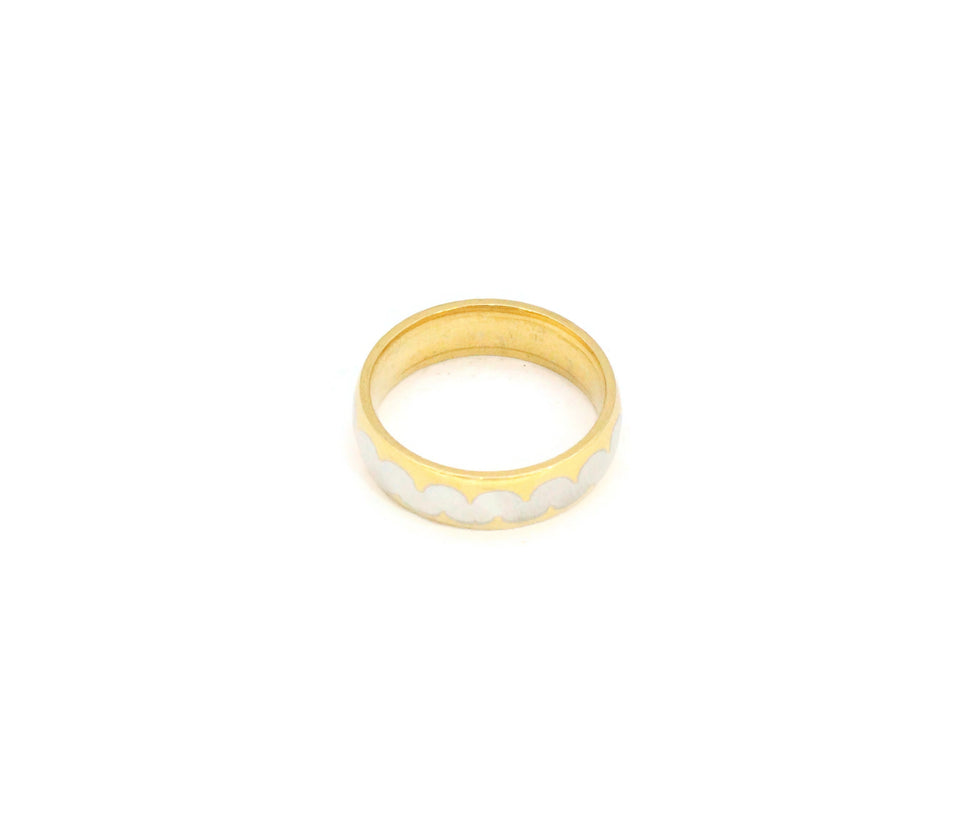 Two tone stainless steel with silver and gold colour men's ring