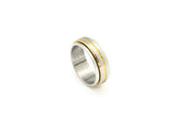 Two tone stainless steel with silver and gold colour men's ring