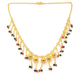 gold plated bead chain necklace set