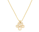 Zirconia Flower Pendant necklace with gold plating