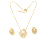 Zirconia studded Shell designed Pendant and earrings set
