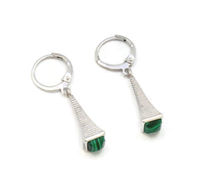 The Zircon and emerald Studded Rhodium Chain pendant set