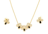black ceramic studded pendant set