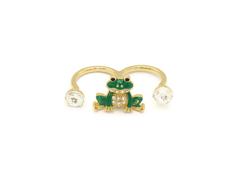 FROG FINGER RING EMERALD