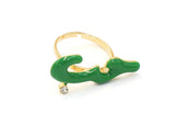 Arabic Word Love Hubb  Ring, Emerald